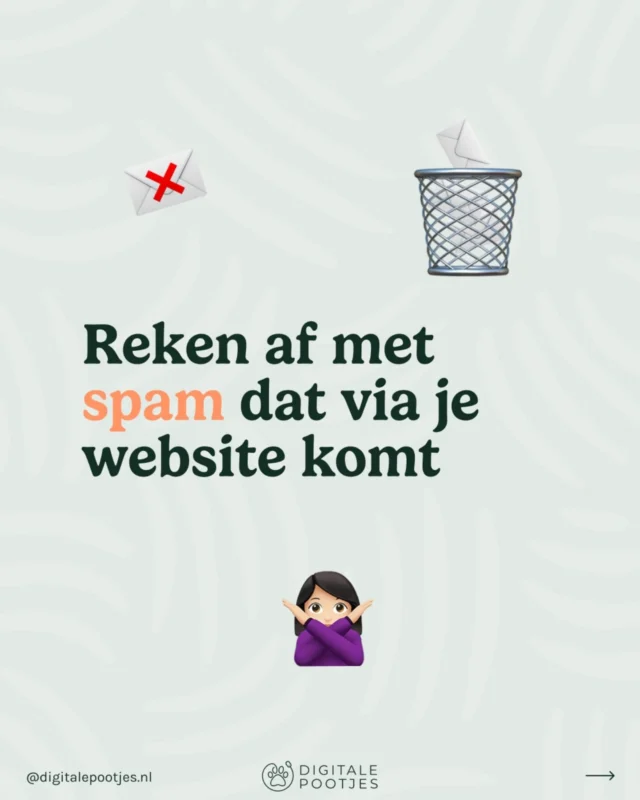 Word jij de laatste tijd ook gek van al die spam in je inbox? ✉️❌️🗑

Het ligt niet aan jou!

Ik krijg ook steeds meer spam via mijn site de laatste tijd 😫

Of gewoon direct naar mijn email.

Ik krijg er ook meer vragen over dan ooit:

"Ik krijg super veel spam, hoe los ik dit op?"

Daarom deze post! Swipe om te zien wat jij tegen die hardnekkige spam kan doen 🙅🏻‍♀️

Krijg jij ook meer spam de laatste tijd? Uit al je frustraties hieronder! 👇🏻